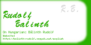 rudolf balinth business card